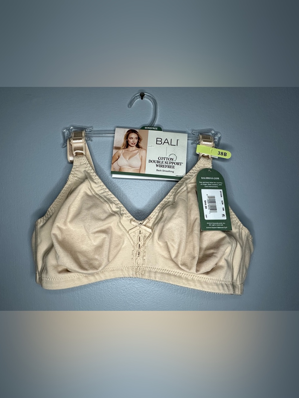 Bali Wirefree Cotton Double Support Bra - Nude/Beige